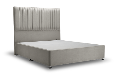 Camden Bed Silver Grey Single W92 L1945 H137cm 2 Drawer Dark Wood