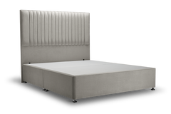 Camden Bed Silver Grey - Double / Side Ottoman / Dark Wood Camden Bed Silver Grey - Double / Side Ottoman / Dark Wood