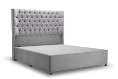 Didsbury Bed Silver Grey - King / 4 Drawer / Chrome Didsbury Bed Silver Grey - King / 4 Drawer / Chrome