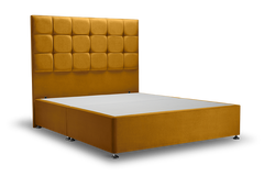 Hoxton Bed Mustard - King / No Storage / Dark Wood Hoxton Bed Mustard - King / No Storage / Dark Wood