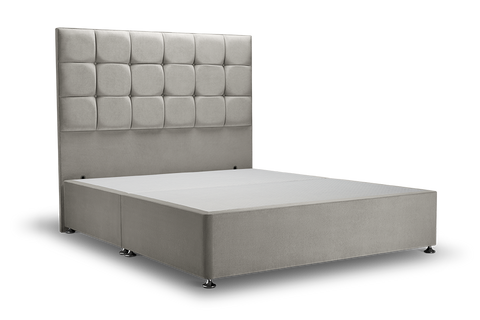 Hoxton Bed Silver Grey Super King W182 L2045 H137 Cm Side Ottoman Chrome