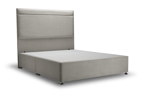 Ludlow Bed Silver Grey Super King W182 L2045 H137 Cm Side Ottoman Chrome