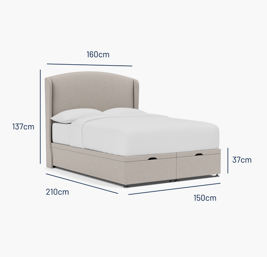 Melrose King Bed - Ottoman