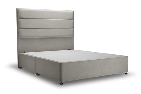 Wilmslow Bed Silver Grey Single W92 L1945 H137 Cm Side Ottoman Chrome