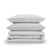 Stack of white pillows on a white background