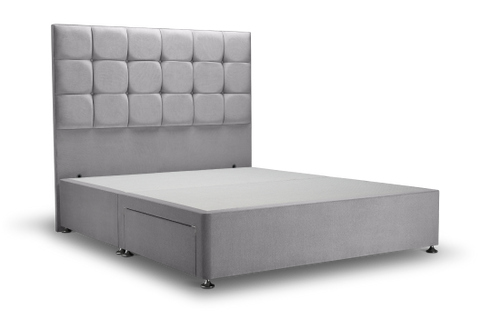 Hoxton Bed Double W135 L190 H137 Cm Cloud Grey 2 Drawer